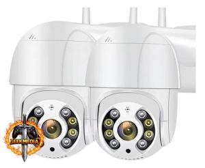 Kit 2 Câmeras de Segurança iCSee A8 PTZ Wi-Fi com Visão Noturna