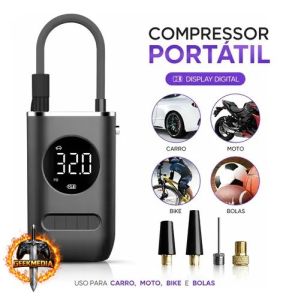 Calibrador De Ar Digital Para Pneu Portátil Compressor Usb