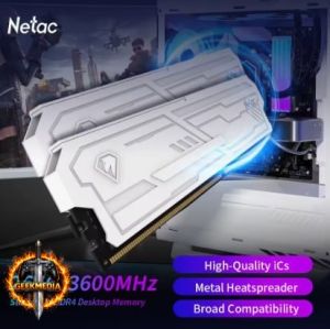 Memória RAM Netac Shadow III DDR4 2x8GB 3200MHz Branca
