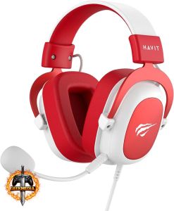 Havit Headphone H2002d - Fone Gamer 53mm - Microfone - Vermelho