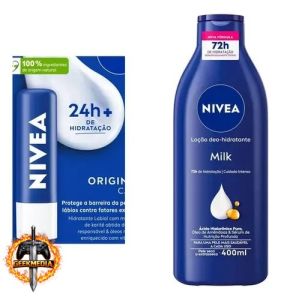 Kit Hidratação Nivea: Original Care 4,8g  Loção Milk 400ml