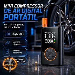 Compressor Portátil Digital para Pneus