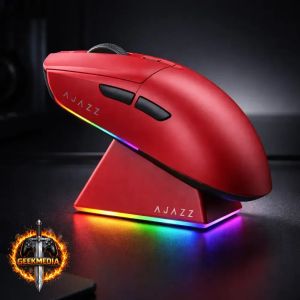 Mouse Gamer Sem Fio Ajazz AJ139V2 Vermelho Óptico 12000dpi