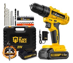 Parafusadeira Furadeira De Impacto A Bateria 21V 3/8” Bivolt