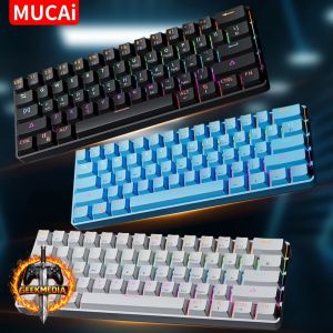 Teclado Mecânico Mucai MK6 61 Teclas Switch Vermelho