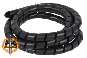 Organizador de Fios Espiral Mz Plastic 3/4 - 5 Metros Preto