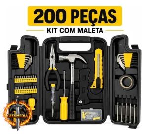 Jogo de Ferramentas 200 Peças com Chaves de Precisão e Allen Kit com Maleta Resistente - Titanium Platina