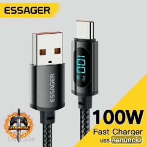 Kit 8x Cabo Essager USB Tipo C 100W Carregamento Rápido