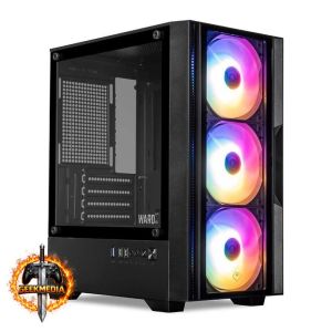 Gabinete Gamer Mancer Ward V3 com Lateral de Vidro e 3 Fans