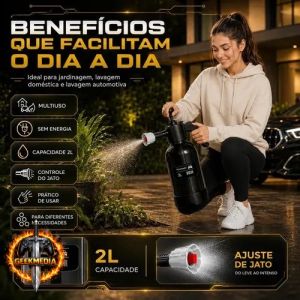 Pulverizador Manual 2L Snow Foam Profissional com 3 Bicos