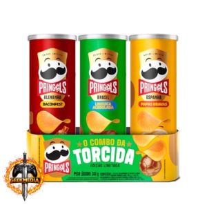 Salgadinho Batata Frita Pringles Tripack Especial Festa do Futebol