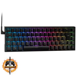 Teclado Mecânico Gamer Husky HailStorm, 65%, RGB, Switch Gateron Brown, ABNT2, Preto