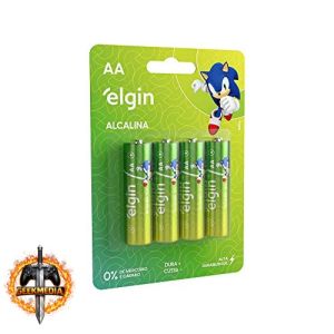 Pilha Alcalina AA Elgin, 4 unidades