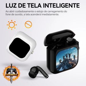 Fones Aurafit Ai Acústica Concha Bluetooth 5.3 com Tela TFT e ANC