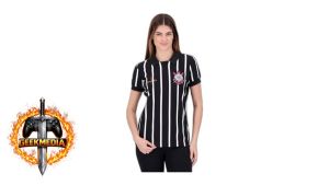 Camiseta Retrô Coimbra Gola Polo Listrada Corinthians