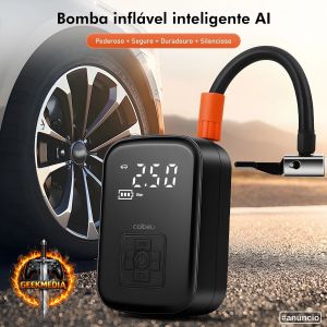 Mini Compressor de Ar Portátil com Iluminação LED