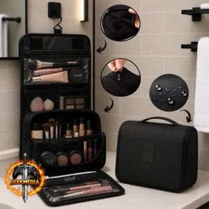 Necessaire Dobrável Organizadora de Viagem Miran Preta