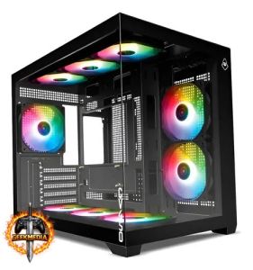 Gabinete Gamer Mancer Cv450 Mini Tower 9 Fans Vidro Preto